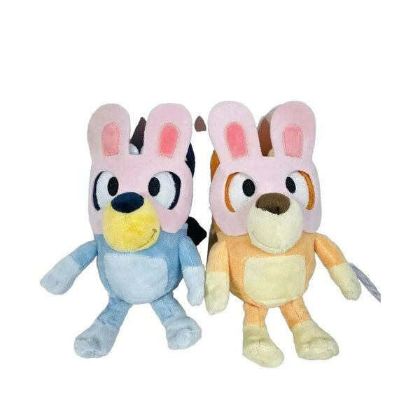 Bluey & Bingo Bunny Plush With Glasses 10" 2 Pack - Picture 1 of 12